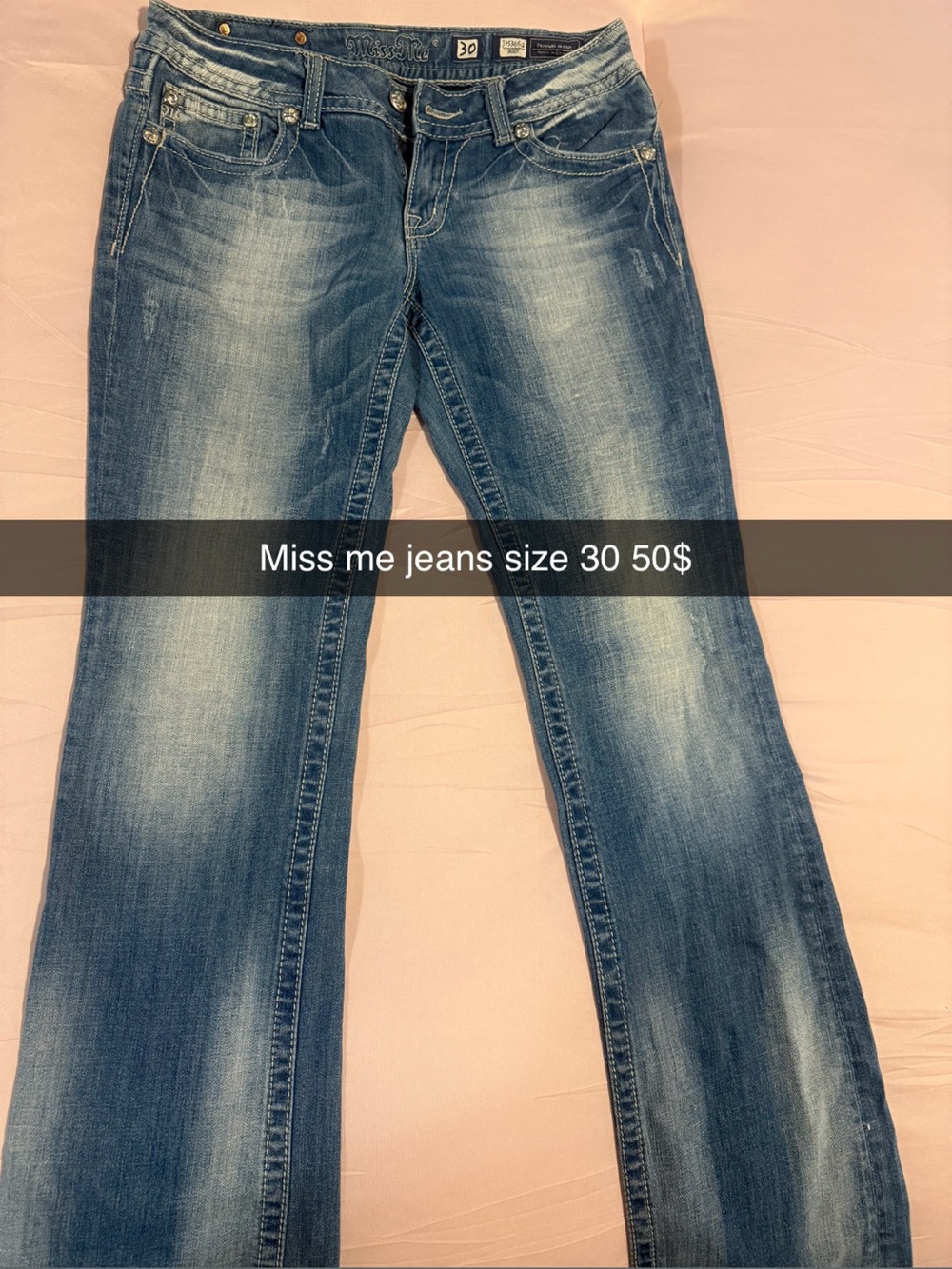 Miss Me Faded Blue Wide Leg Jeans